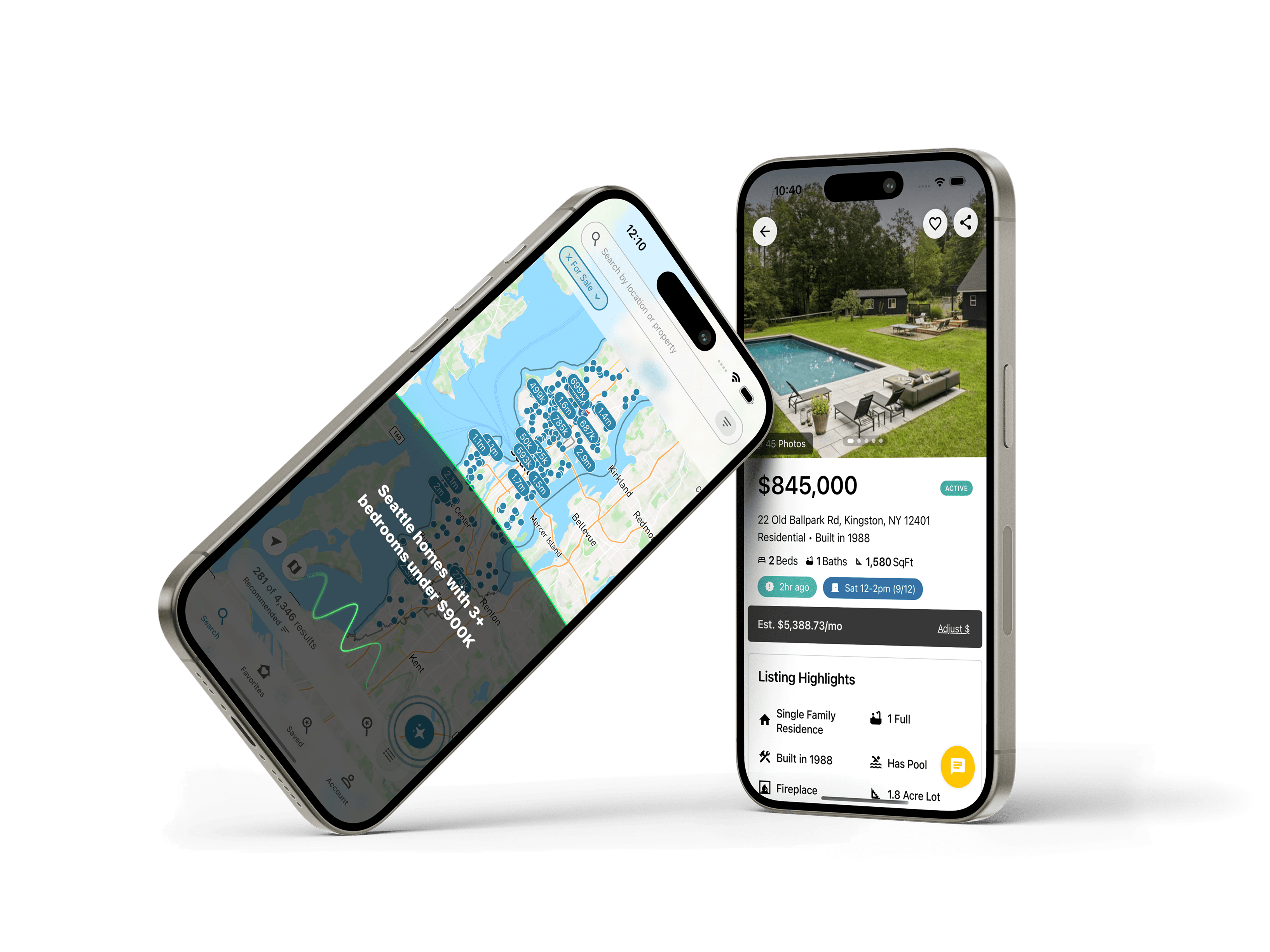 Cribio mobile apps on two iPhones